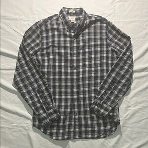 J.Crew Blue and White Checkered Shirt Sz M